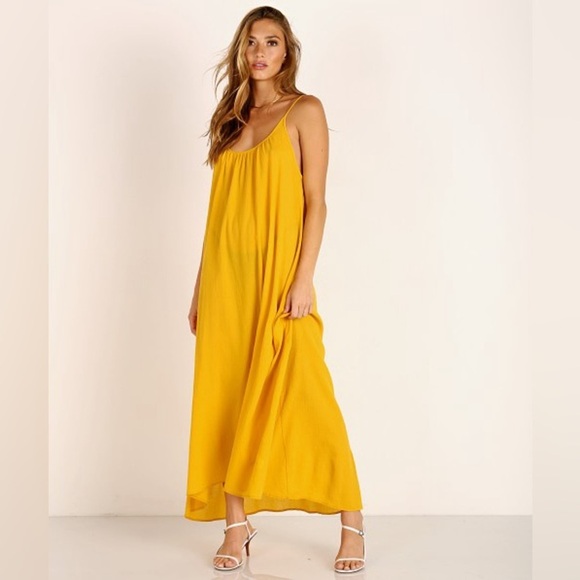 9seed tulum cotton gauze maxi dress in honey - Picture 1 of 7